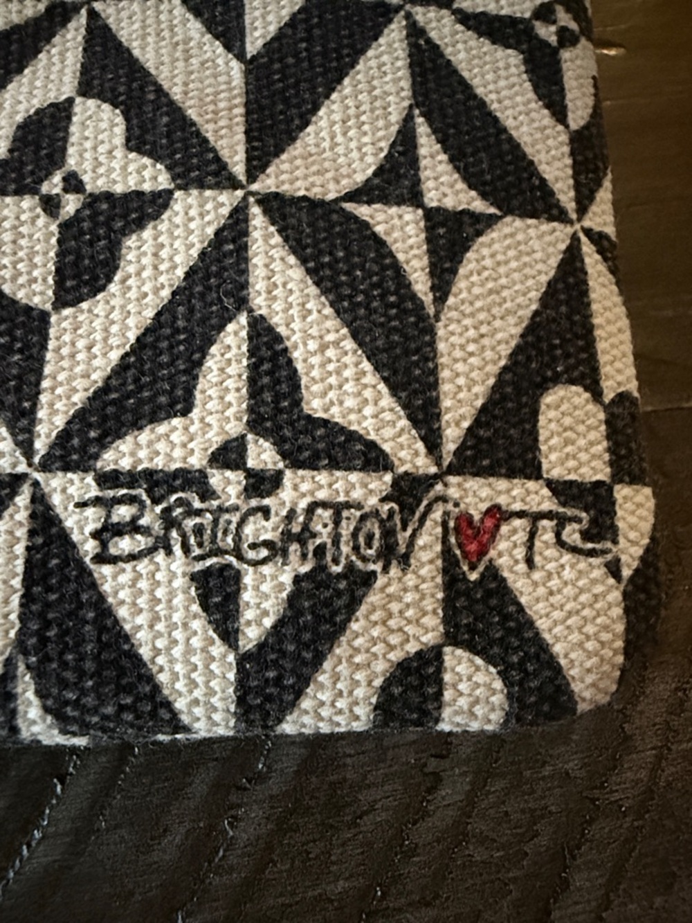 Brighton LOVE Patterned Cosmetic Pouch - Black, White & Red - New without tags - Picture 2 of 6